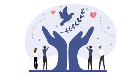 peace day illustration vector design for day of peace event vectorのイラスト素材