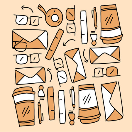 office business set vector design for business resourcesのイラスト素材