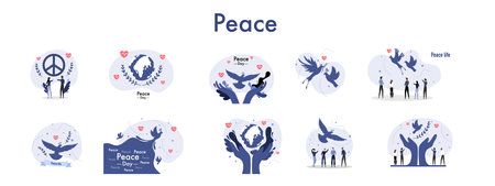 peace day illustration vector design for day of peace event vectorのイラスト素材