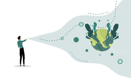 earth illustration vector design for ozone and earth day eventのイラスト素材