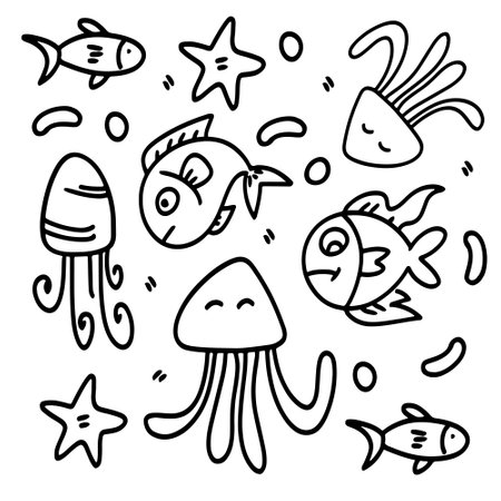 fish set bundle vector designのイラスト素材