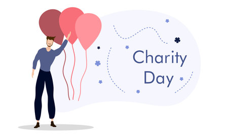 day of charity illustration vector design for charity day event vectorのイラスト素材