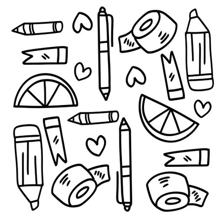 student tools set bundle vector designのイラスト素材