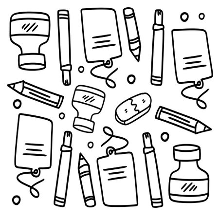 student tools set bundle vector designのイラスト素材