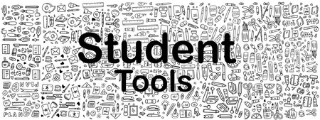student tools set bundle vector designのイラスト素材