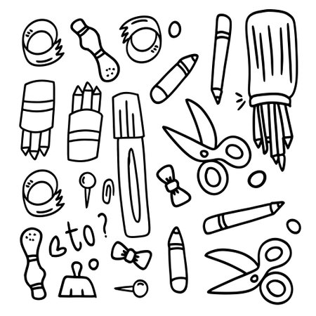 student tools set bundle vector designのイラスト素材