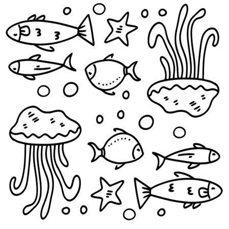 fish set bundle vector designのイラスト素材