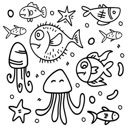 fish set bundle vector designのイラスト素材