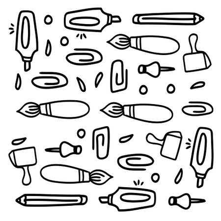 student tools set bundle vector designのイラスト素材