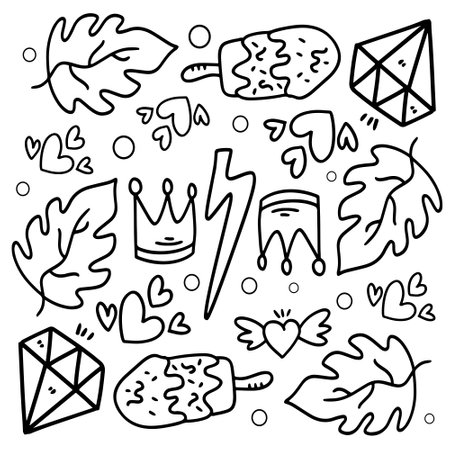 funny kids unicorn set bundle vector designのイラスト素材