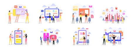 business people work set bundle vectorのイラスト素材