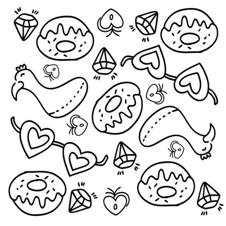 funny kids unicorn set bundle vector designのイラスト素材