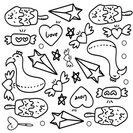 funny kids unicorn set bundle vector designのイラスト素材