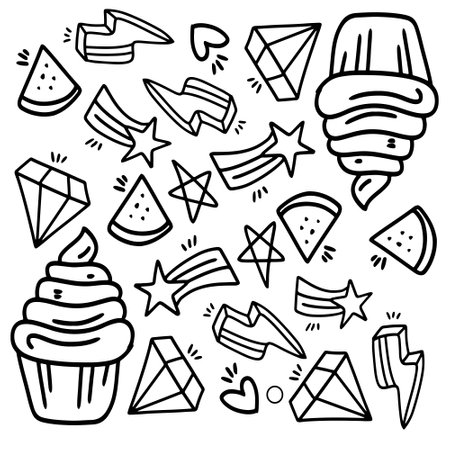 funny kids unicorn set bundle vector designのイラスト素材