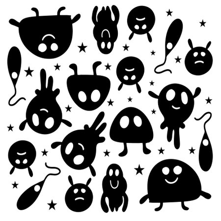 monster vector set bundle designのイラスト素材