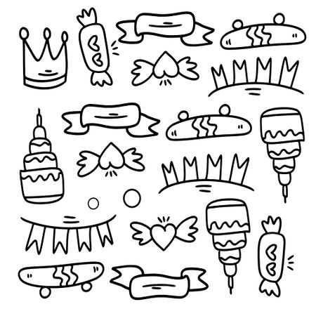 funny kids unicorn set bundle vector designのイラスト素材