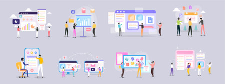 business people work set bundle vectorのイラスト素材