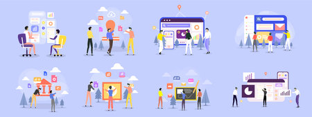 business people work set bundle vectorのイラスト素材