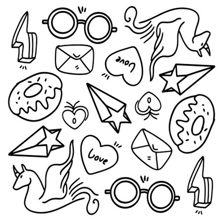 funny kids unicorn set bundle vector designのイラスト素材