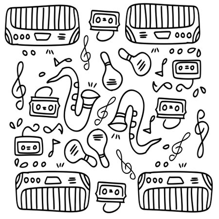 music vector set bundle designのイラスト素材