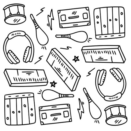 music vector set bundle designのイラスト素材