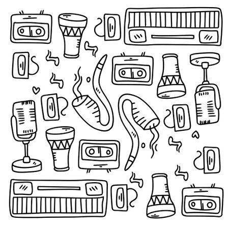 music vector set bundle designのイラスト素材
