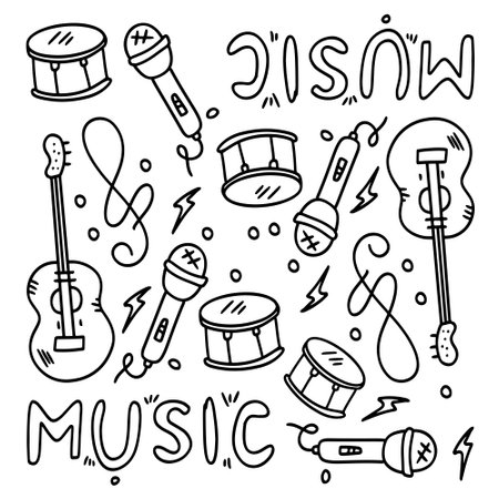 music vector set bundle designのイラスト素材