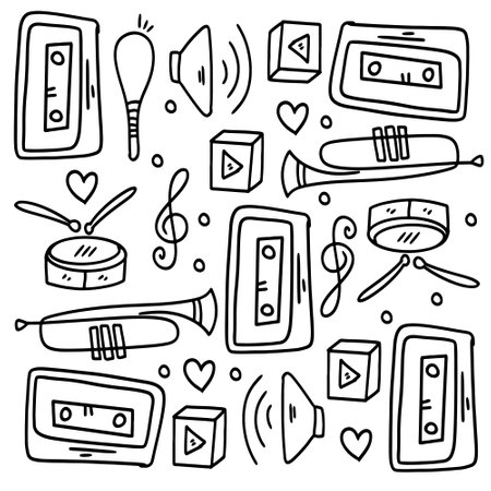 music vector set bundle designのイラスト素材