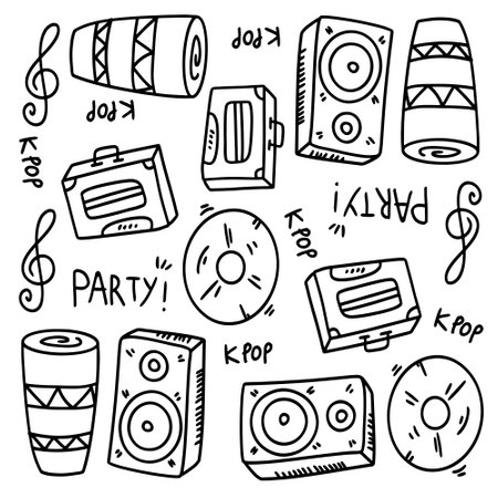music vector set bundle designのイラスト素材