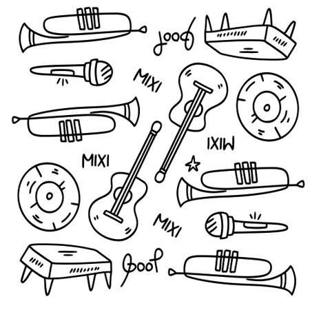 music vector set bundle designのイラスト素材