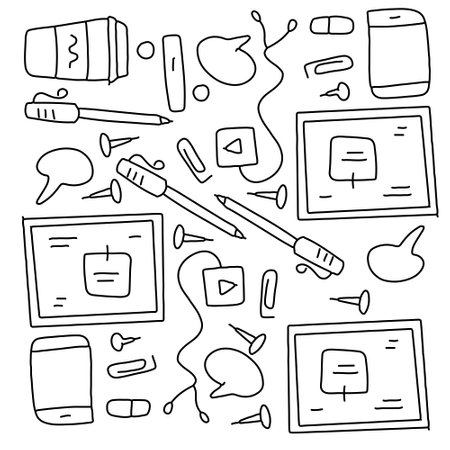office business icons set with line style vector designのイラスト素材