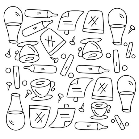 office business icons set with line style vector designのイラスト素材