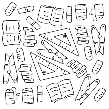 education school icons set with line style vector designのイラスト素材