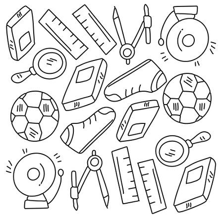 education school icons set with line style vector designのイラスト素材