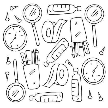 office business icons set with line style vector designのイラスト素材