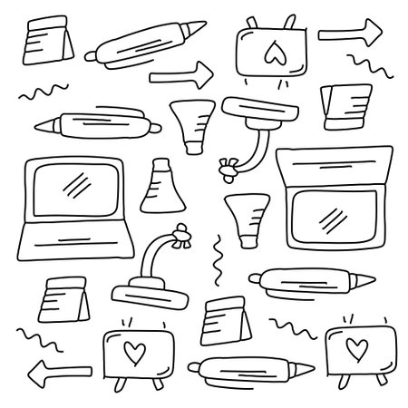 education school icons set with line style vector designのイラスト素材