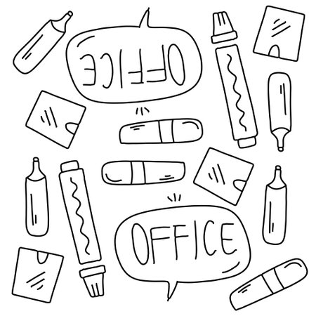 office business icons set with line style vector designのイラスト素材