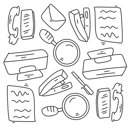 office business icons set with line style vector designのイラスト素材