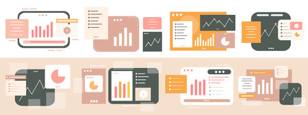 business with computer and infographic vector design &#xD;&#xA;のイラスト素材