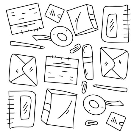 office business icons set with line style vector designのイラスト素材