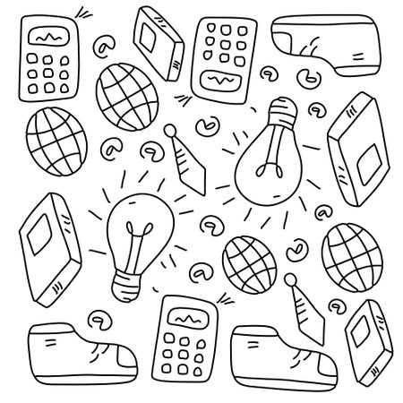 education school icons set with line style vector designのイラスト素材