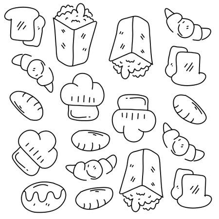 food and drink icons set with line style vector designのイラスト素材