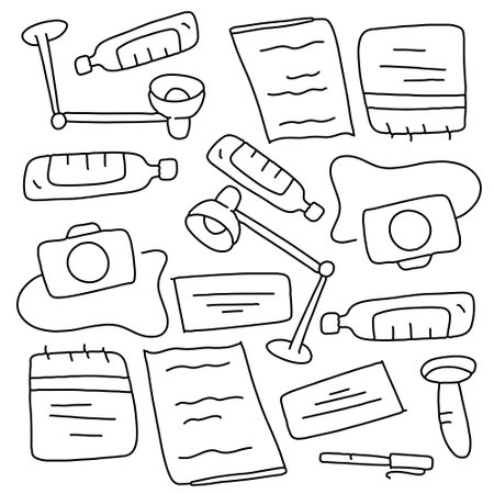office business icons set with line style vector designのイラスト素材