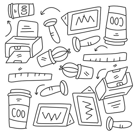 office business icons set with line style vector designのイラスト素材