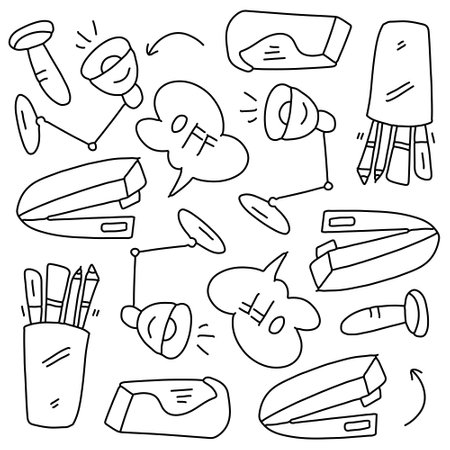 office business icons set with line style vector designのイラスト素材