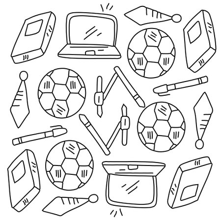 education school icons set with line style vector designのイラスト素材