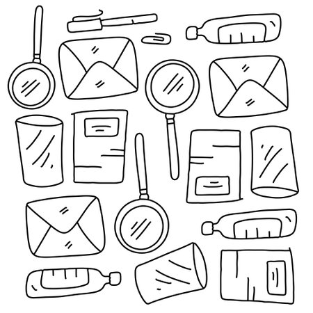 office business icons set with line style vector designのイラスト素材