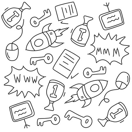 education school icons set with line style vector designのイラスト素材