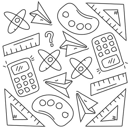 education school icons set with line style vector designのイラスト素材
