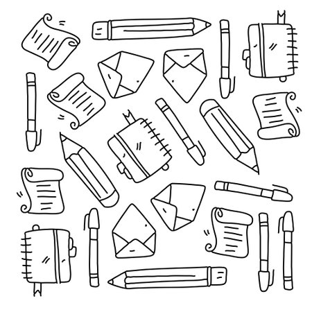 education school icons set with line style vector designのイラスト素材